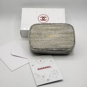 Authentic Chanel cosmetic make up pouch bag